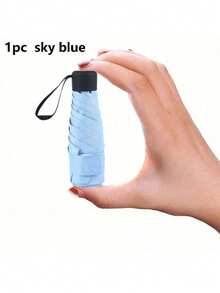 1把迷你口袋伞，防紫外线，可折叠便携，适合学校、办公室、家庭、旅行使用。 - 彩色 - 查看 11