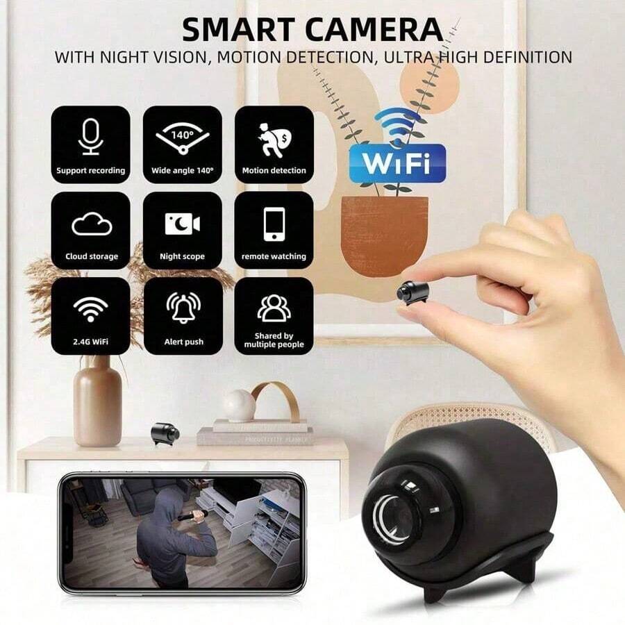 1/2/3pcs Mini Smart HD Camera, Home Security Camera, Portable Wireless WiFi 2.4G Remote Monitoring Via Smartphone, With Video Recording, Night Vision And Motion Detection Functions, Suitable For Baby Monitor & Nanny Cam - Multicolor - View 1