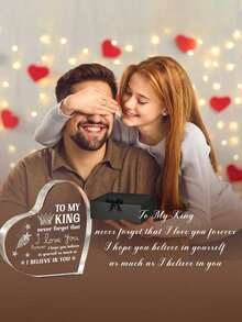 Gift For Boyfriend, Valentine's Day Gift - Men's Heart-Shaped Acrylic Building Blocks - Boyfriend Birthday Gift, Black Gift Box With Lid And Bow, Anniversary Gift - Multicolor - View 2