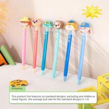 疯狂动物城2新款圆珠笔惊喜盲盒笔，卡通朱迪和尼克按压笔，高端随机款式，学生适用 - 多色 - 查看 2