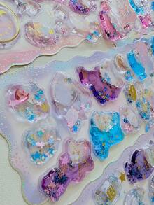 3D立体注水箔贴纸，卡通3D立体注水摇摇乐装饰贴纸，适用于剪贴簿、圣诞节DIY - 彩色 - 查看 6