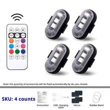 4PCS RGB LED Portable Party Light – Remote Control Wireless, 8 Colors Custom Lighting, Rechargeable Car Footwell Lights, Under Glow Kits Car Mods, Exterior & Interior Decorative Accessories, StrobeLight, Strobe Light Car Goodies Essential Product, Anti-Collision Emergency Flash Warning Light For SUV, Truck, Motorcycle, Bike, Aircraft – Cool Gift, Valentine's Day Gift, Christmas Gift, New Year Gift, Car Lover Gift - 4 Lights - View 11