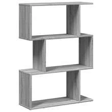 Larryhot Librería divisora 3 niveles madera gris Sonoma 70x24x97 cm, Fácil de montar, elegante y hermoso, y conveniente para almacenar artículos, es una opción ideal para el almacenamiento y la decoración del hogar. - Gris - Ver 6
