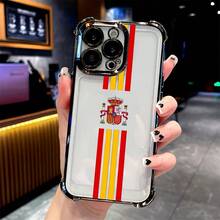 Phone Case - Spain Flag Phone Case Wallpaper, Compatible With  17, 16E, 16, 15, 14, 13, 12, 11 Mini, Pro, Max, Air, X, XR, XSMAX, 8, 7 Plus Models, Features Transparent Soft Back Cover, Shockproof.Pink Phone Cases  17 Gifts Decoration  17 Pro Case Stitch - Màu sắc hỗn hợp - Xem 7