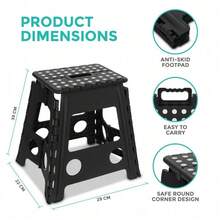 Large 150KG Folding Step Stool Multi Purpose Heavy Duty Home Kitchen Foldable - Black - View 10