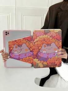 1 Rotating Acrylic Bookshelf, Equipped With A 360° Rotating Stand, Made Of Acrylic Material, With A Built-In Pen Slot, Compatible With Ipad Mini 6/Mini 7/9.7/10.2/10.5/Air 4/5, 10.9, Pro 11 Inch. Also Compatible With Samsung Galaxy /Honor /Redmi . Can Be Used As A Holiday Gift. - Pink - View 1