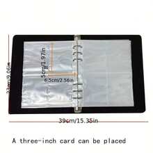 120 Slots A5 Bare, Yellow, Blue PU Leather Card Album, Collection Album, Card Holder, Quadrangle Card Album - Blue Four-square Card Album [30 Pages] - View 2