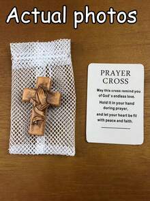 Prayer Cross Gift, Resin Cross Handheld Pocket Cross With Mesh Bag - Finger Relaxation Religious Gift, Christian Prayer Church Gift, Prayer Cross Pocket Card 3D Gift, Gift Bag For Loved Ones - Multicolor - View 6