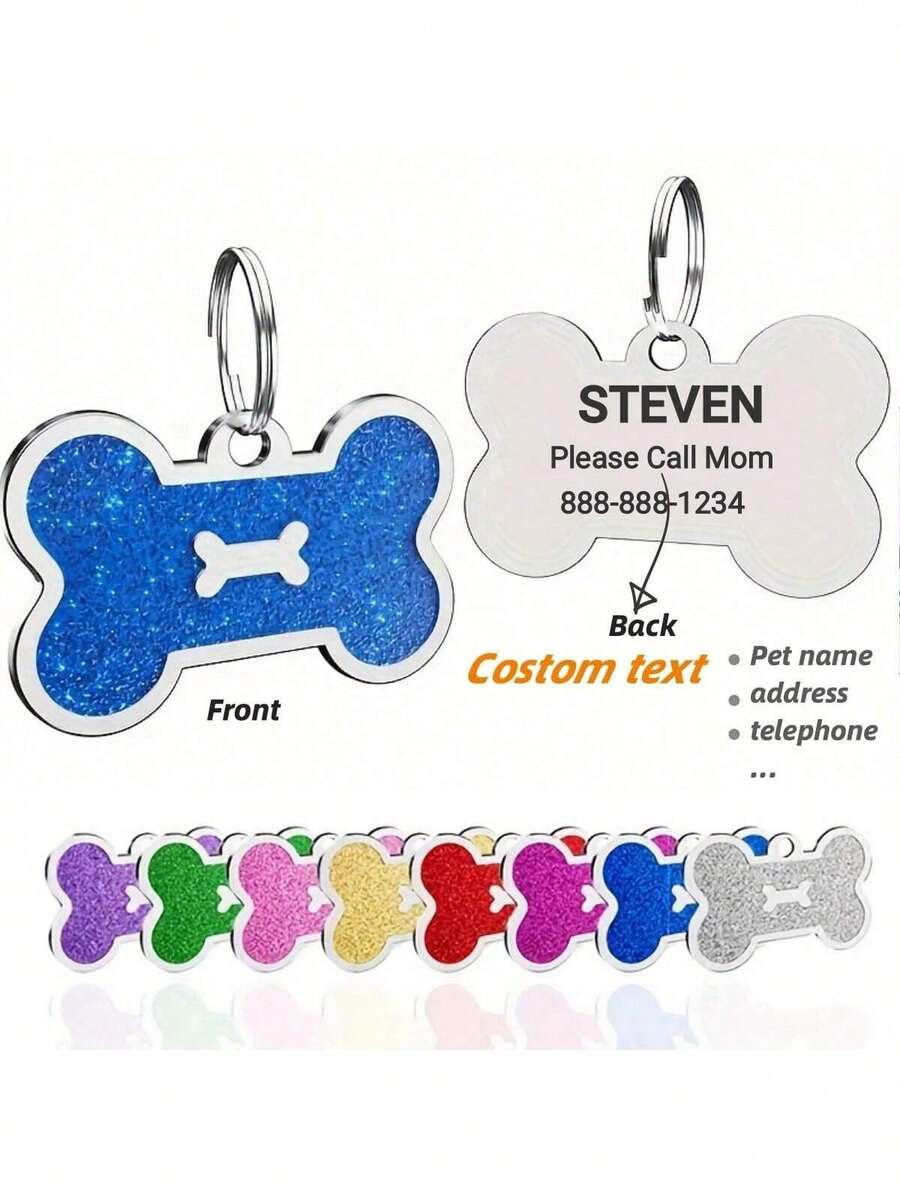 1 thẻ nhận dạng thú cưng cá nhân hóa, thẻ tên chó tùy chỉnh, thẻ mèo tùy chỉnh, mặt dây chuyền vòng cổ thú cưng, phụ kiện thú cưng tinh tế.
