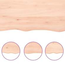 Larryhot Ripiano a Parete 40x30x2 cm Legno Massello Rovere Non Trattato, Facile da assemblare, dall'estetica elegante e raffinata, pratica per riporre gli oggetti, la scelta ideale per l'organizzazione e la decorazione domestica - Castano - Visualizzare 4