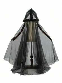 1 件跨境畅销嘉年华、万圣节男女连帽灰黑色斗篷，适合各种晚宴、聚会和派对服装道具。 - 灰色 - 查看 4