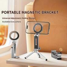 Soporte magnético portátil para teléfono, adecuado para coche/viaje/escritorio - Rotación de 360°, plegable, ventosa fuerte, clip universal, manos libres, ángulo ajustable, compatible con todos los teléfonos inteligentes, soporte de teléfono con luz superior, accesorio de viaje - Multicolor - Ver 4