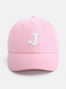 1顶幼儿可调节字母棒球帽（A-Z），魔术贴闭合，防晒帽，适合1-5岁儿童，日常休闲佩戴 - 淺粉色 - 查看 25