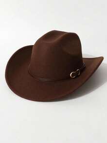 1顶经典高品质羊毛毡牛仔帽，侧面透气孔，适合西部主题活动、音乐节、派对、日常佩戴，时尚百搭。 - 禮帽 - 查看 3