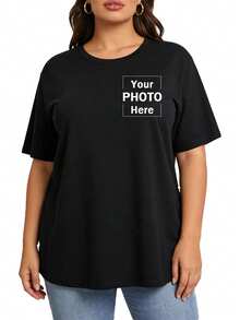 Áo thun ngắn tay in hình theo yêu cầu, kiểu dáng thường ngày, màu đen, thích hợp cho mùa hè hoặc tập gym. - màu đen - Xem 3