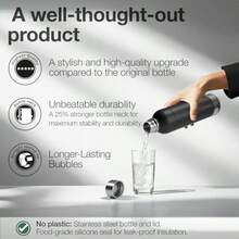 Stainless Steel Carbonating Bottle 33 Oz For Aarke Carbonator 3 Sodastream Compatible No BPA Dishwasher  Color Silver - 淺粉色 - 查看 6