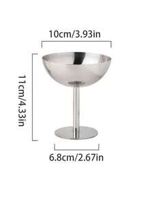 1pc Dessert Plate, Vegetable Bowl, Stainless Steel Ice Cream Cup, Serving Tray, Afternoon Tea Pudding Dessert Cup, Cute Plates, Trays, Candlestick Stainless Steel Ice Cream Cup,Tall Cup Bowl Afternoon Tea Pudding Dessert Cup Cute Plates Candlestick - Silver - View 2