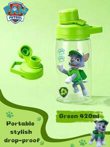 1pc Paw Patrol Water Bottle, With Silicone Straw, 16oz, Leak-Proof Cap, 4 Color Options, Great For Back To School, Party, Travel, School Or Birthday Gift