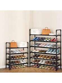 1 Set de 2/3/4/5/6 niveles de estantería simple para zapatos, organizador de zapatos de varios niveles independiente para el hogar, adecuado para dormitorios de estudiantes - Multicolor - Ver 4