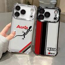 Funda con logo de arte A-udi compatible con Apple  13 12 11 Pro Max 17 Air 16 15 14 Plus 16e, funda transparente, funda compatible con  17 pro max, funda  17 pro, funda  17, funda  16 pro max - Mix03 - Ver 1