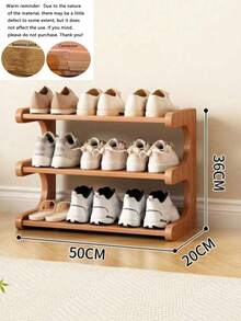 Space-Saving Bamboo Shoe Rack - Multi-Tier Storage Organizer For Closet And Entryway, Durable Wooden Design - Brown - View 14