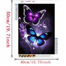 Kit de arte de mariposa de diamante - Bordado de diamante redondo, juego completo de manualidades DIY para decoración de pared de adultos - Multicolor - Ver 5