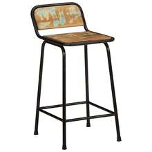 Tabourets de bar vidaXL, lot de 4, 46 x 35,5 x 80 cm, bois massif recyclé - Tabac - Voir 10