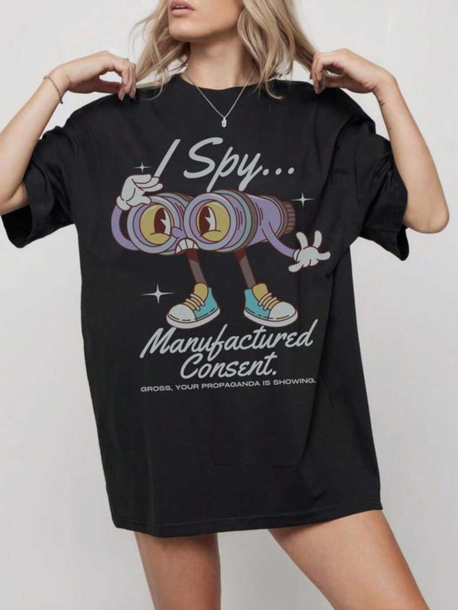 Manufactured Consent Shirt_ Co Mfort Co Lors Anti-Fa Scism Intellectual Freedom Anti-Pro Paganda Shirt - màu đen - Xem 1