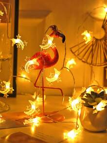 1pc 1.5/3/6M Moon & Star LED String Lights, Holiday Event Party Decor Lights, Outdoor Garden Decor Star & Moon Lights, Indoor Room Bedroom Decor Star & Moon Lights, Decoration Star & Moon Lights - 黃色 - 查看 12