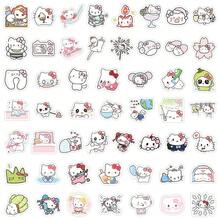 Sanrio 100PCS Cute Ins Cartoon Hello Kitty Graffiti Stickers For Helmet Bicycle Hand Account Pencil Case Decals Scrapbook Supplies Scrapbook Stationery