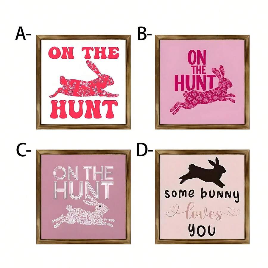 Easter Bunny Wooden Sign, Holiday Decoration, Easter Home Decor, Bunny Sign Ornament, Tabletop Ornament, Living Room And Bedroom Tabletop Decoration, Easter Egg And Bunny Holiday Decorations, Decorative Signs And Plaques - Wood Panel Painting - View 1