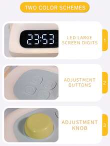 Learning Alarm Clock For Kids, 2 Alarms, 12/24 Hours, Snooze, Display Brightness, Adjustable Light Alarm Clock, Auto Shut-Off In - Multicolor - View 7