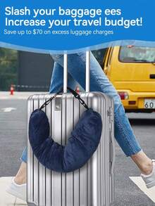 1pc Super Soft Adjustable Neck Pillow, New Travel U-Shaped Pillow, Filled With Clothing Fiber, Portable Memory Foam Travel Pillow, Large Capacity Zipper, Lightweight And Portable, Essential Daily Item. Comes With Storage Bag And Shoulder Strap, Suitable For Car, Train, Office, Airplane And More, Ideal For Long-Haul Flights, Business Trips, Commuting, Vacations, Home Rest, Sleep Aid. Available In Multiple Colors, Comfortable Travel Accessory Gift. - 彩色 - 查看 7