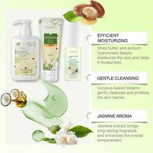 3-Piece Jasmine Body Care Set - Shower Gel, Body Lotion & Perfume Spray, Gentle Cleansing, Moisturizing, Long-Lasting Fragrance, With Vitamin C & Aloe For Skin Barrier Protection, Daily Skincare Routine & Gift Set,Gifts For Men And Women Suitable For Valentine's Day, New Year's Day, Birthdays, Weddings, And Parties,Skin Care Sets,Makeup,Skin Care,Travel Essential,Quick Ship Items,Free Shipping - Aloe Vera - 查看 8