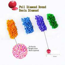 447 Colors Diamond Painting Gems, 89400 5D Round Painting Beads For Drills Painting Missing And DIY Crystal Art Nails Diamond Art Accessories (200 Per Color) - 447色圓形鑽石,每色200顆 - 查看 4