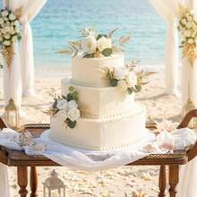 3PCS Artificial Flowers Cake Flowers Decor Set - Wedding Cake Topper, Fake Floral Arrangement For Anniversary, Birthday Party Decorations - Elegant Cake Flowers For Wedding, Home Decor Valentine's Day Party & Special Events Table Decor - 白色 - 查看 5