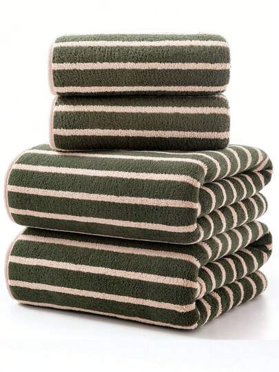 Minimalist Coral Fleece Solid Color Soft Absorbent Quick-Dry Bath Towel/Hand Towel