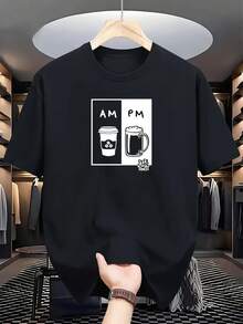 Nueva Camiseta de Cuello Redondo, Camiseta Estampada Transpirable, Ropa para Hombre, Comodidad Duradera, Camiseta de Secado Rápido para Hombre, Sudadera de Tono Suave, Ropa de Big Skirt Culture, Camiseta Holgada para Hombre - Negro - Ver 2