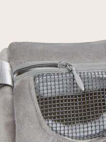 1pc Portable Hamster Backpack, Available In Pink And Gray, Soft, Comfortable And Breathable Hamster & Small Pet Travel Carrier Bag, Suitable For Hamsters, Rabbits, Squirrels And Other Small Animals, Comfortable Round Design - Perfect For Taking Pets To The Vet And Outdoor Adventures