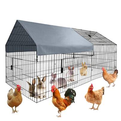 Chicken Run Outdoor Large Walk-In Hen Poultry House Cage Rabbit Hutch Pet Playpen Garden With Water-Resist Cover. 2x1x1m