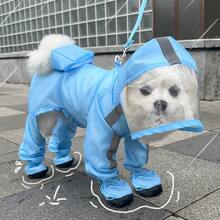 1pc Pet Cat Dog Waterproof Raincoat With Built-In Rain Boots, All-Season Pet Supplies - Multicolor - View 26