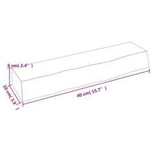 Larryhot Ripiano a Parete 40x10x6 cm Legno Massello Rovere Non Trattato, Facile da assemblare, dall'estetica elegante e raffinata, pratica per riporre gli oggetti, la scelta ideale per l'organizzazione e la decorazione domestica - Castano - Visualizzare 6