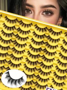 30 Pairs Vampire Style False Eyelashes, DD Curl Natural & Thick, 0.07mm Lightweight Lashes, Suitable For Halloween Costume, Nightclub Makeup, Reusable DIY,Handmade Lengthened Thick Curly Eyelashes Artificial 3D Fuax MinkEyelashes D Curvature Makeup Tools Hot Sellers For Daily Life, Gift For Christmas - 尖尾漫畫款 - 查看 3