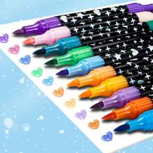 返校季 & 双头双色闪光马克笔，DIY闪光亮片笔，双色单笔，艺术绘画涂鸦笔，多色套装，热门闪光马克笔，双头双色设计，闪光易上色，节日贺卡/DIY手工装饰笔/艺术绘画/办公标记，亮片装饰笔，双色合一，闪光效果，艺术生创意绘画笔套装，多色闪光绘图笔 - 雙頭雙色閃光馬克筆 - 查看 12