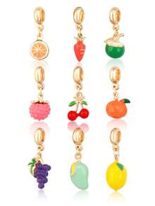 1/9pcs 3D Metal Fruit Pendant For DIY Jewelry Making, Necklace, Bracelet - Multicolor - View 13