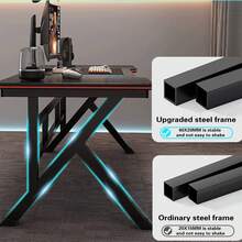 1pc E-Sports Game Table, Suitable For Home Use And Hotel E-Sports Rooms, Easy To Install - Black - View 3