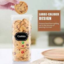 Juego de Contenedores Herméticos de plástico transparente, 16 Piezas, Ideales para Almacenamiento de Alimentos, Incluye 20 Etiquetas.pasta/toper de almacenamiento/contenedor de alimentos - por defecto - Ver 5