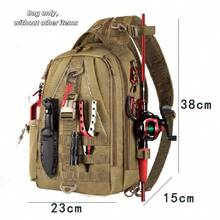 钓鱼背包单肩包 - 带鱼竿支架的背包 - 轻便钓具盒，男女皆宜的飞钓礼物