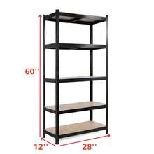 Heavy Duty 5-Tier Adjustable Metal Mesh Shelving Unit - 2000Lbs Load Capacity - Organizer For Pantry, Garage, Kitchen - 35.43"W - 高60厘米,寬27厘米,深12厘米. - 查看 8