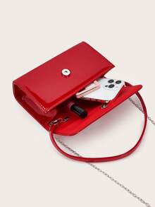 这款魅力十足、优雅低调奢华的纯色漆皮手拿包轻巧便携，适合青少年、女性、大学生、年轻职业人士和上班族。它是办公室、校园、工作、商务、通勤、户外活动、旅行、野餐、派对、婚礼、盛会和正式晚宴的理想之选。 - 紅色 - 查看 7